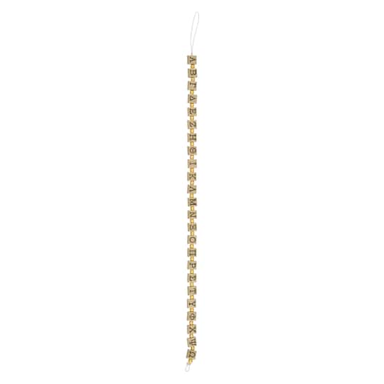 5mm x 5.5mm Gold Greek Alphabet Metal Rectangle Beads, 24ct. by Bead Landing™